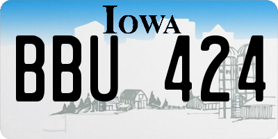 IA license plate BBU424