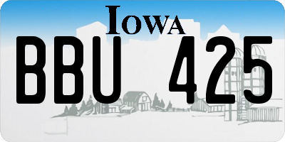 IA license plate BBU425