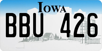 IA license plate BBU426