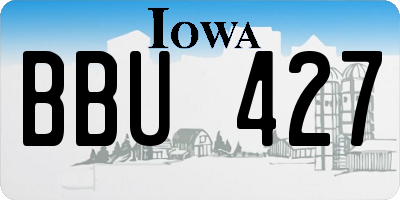 IA license plate BBU427