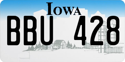 IA license plate BBU428