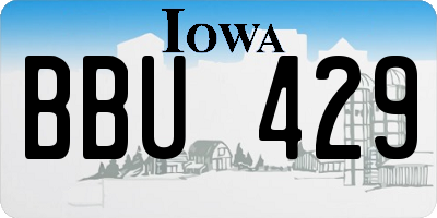 IA license plate BBU429
