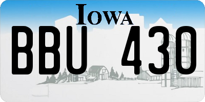 IA license plate BBU430