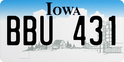 IA license plate BBU431