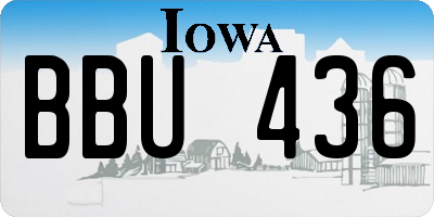 IA license plate BBU436