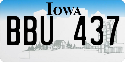 IA license plate BBU437