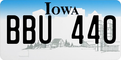 IA license plate BBU440