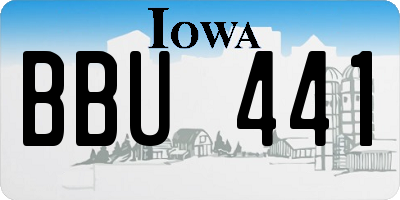 IA license plate BBU441