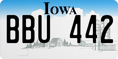 IA license plate BBU442