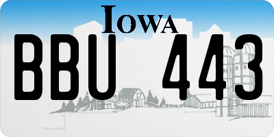 IA license plate BBU443