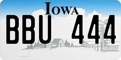 IA license plate BBU444