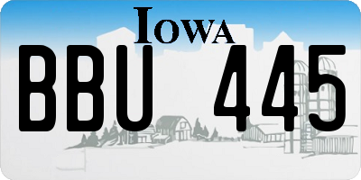 IA license plate BBU445