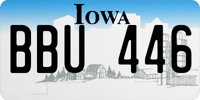 IA license plate BBU446