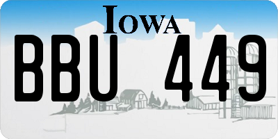 IA license plate BBU449