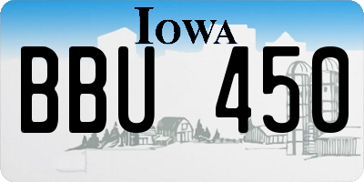 IA license plate BBU450