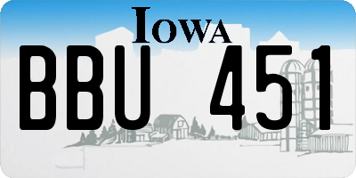 IA license plate BBU451