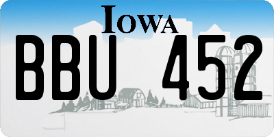 IA license plate BBU452
