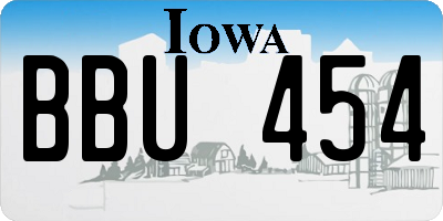 IA license plate BBU454