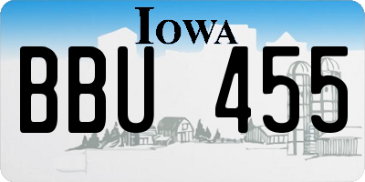 IA license plate BBU455