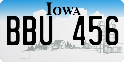 IA license plate BBU456