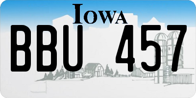 IA license plate BBU457