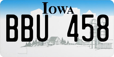 IA license plate BBU458