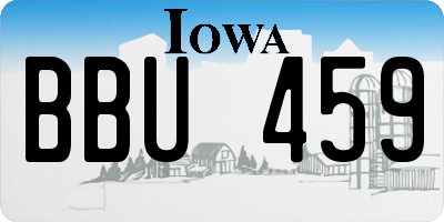 IA license plate BBU459