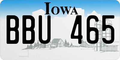 IA license plate BBU465