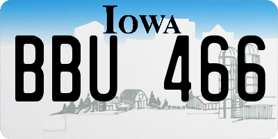 IA license plate BBU466