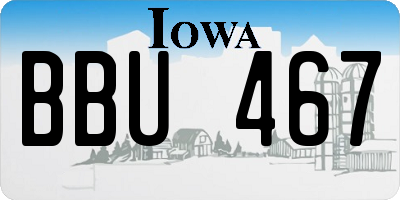 IA license plate BBU467