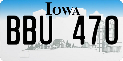 IA license plate BBU470