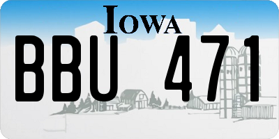 IA license plate BBU471