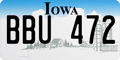 IA license plate BBU472