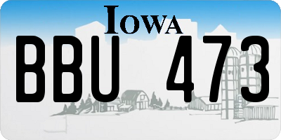 IA license plate BBU473