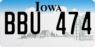 IA license plate BBU474