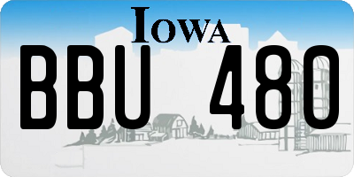 IA license plate BBU480