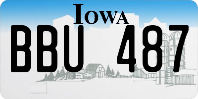 IA license plate BBU487
