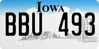 IA license plate BBU493