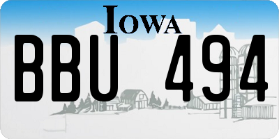 IA license plate BBU494