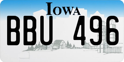 IA license plate BBU496