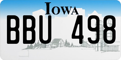 IA license plate BBU498