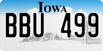 IA license plate BBU499