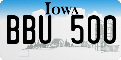 IA license plate BBU500