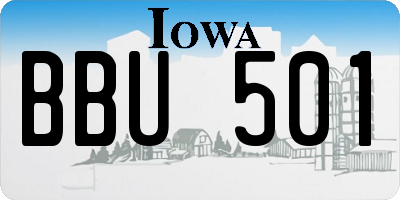 IA license plate BBU501