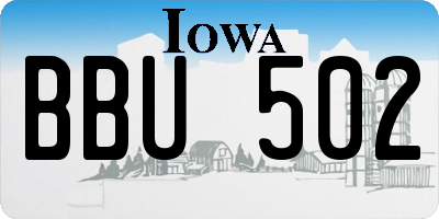 IA license plate BBU502