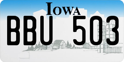 IA license plate BBU503