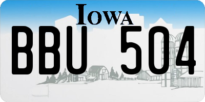 IA license plate BBU504