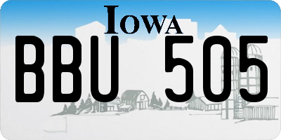 IA license plate BBU505