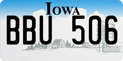 IA license plate BBU506