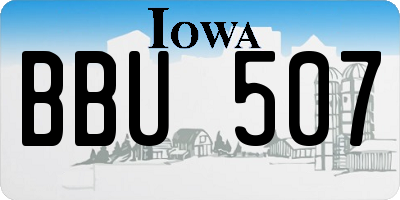 IA license plate BBU507